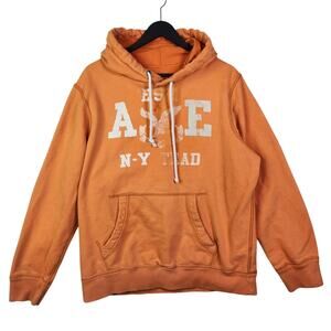 Y2K‎ American Eagle AE Hoodie Sweatshirt Sz L Men Orange Preppy Logo Vintage Fit